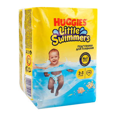 Подгузники-трусики для плаванья Little Swimmers 2-3 14 штук Huggies 9403640 1
